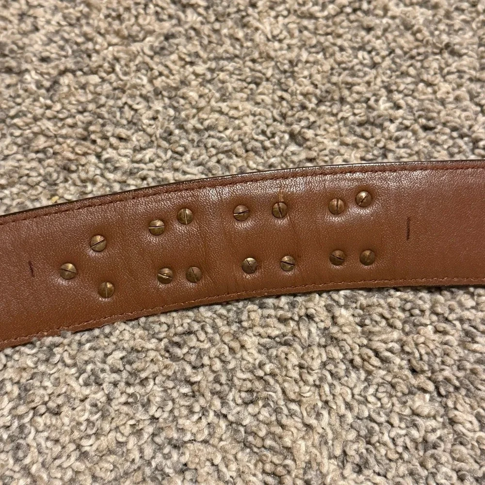 Vintage Tony Lama Gene Leather Belt 36 Tooled Floral Western Cowboy Silver